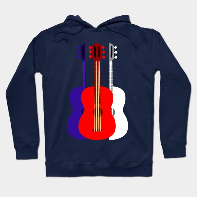 Red, White and Blue Guitar Hoodie by evisionarts